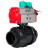 Кран шаровой BV4242E-FP-GRM-ISO Дн100 Ру10 полнопроходной, корпус - НПВХ, шар - НПВХ, уплотнение - EPDM, с пневмоприводом PA-DA-065 и магнитным переключателем ALS200D в Алматы