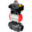 Кран шаровой BV4242E-FP-GRM-ISO Дн40 Ру10 полнопроходной, корпус - НПВХ, шар - НПВХ, уплотнение - EPDM, с пневмоприводом PA-SA-065 и БКВ APL-410N EX в Алматы