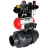 Кран шаровой BV4242E-FP-GRM-ISO Дн100 Ру10 полнопроходной, корпус - НПВХ, шар - НПВХ, уплотнение - EPDM, с пневмоприводом PA-SA-083, пневмораспределителем 4M310-08 DC24V, БКВ APL-410N EX и БПВ AFC2000 в Алматы