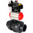 Кран шаровой BV4242E-FP-GRM-ISO Дн100 Ру10 полнопроходной, корпус - НПВХ, шар - НПВХ, уплотнение - EPDM, с пневмоприводом PA-SA-083, пневмораспределителем 4M310-08 DC24V, БКВ APL-410N EX и БПВ AFC2000 в Алматы
