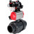Кран шаровой BV4242E-FP-GRM-ISO Дн80 Ру10 полнопроходной, корпус - НПВХ, шар - НПВХ, уплотнение - EPDM, с пневмоприводом PA-SA-065, пневмораспределителем 4M310-08 DC24V, БКВ APL-510N EX и БПВ AFC2000 в Алматы