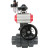 Кран шаровой BV4242E-FP-GRM-ISO Дн80 Ру10 полнопроходной, корпус - НПВХ, шар - НПВХ, уплотнение - EPDM, с пневмоприводом PA-DA-065, пневмораспределителем 4V320-08 AC220V, ручным дублером MON1-250-T26-ISO, БКВ APL-210N и БПВ AFC2000 в Алматы