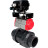 Кран шаровой BV4242E-FP-GRM-ISO Дн15 Ру10 полнопроходной, корпус - НПВХ, шар - НПВХ, уплотнение - EPDM, с пневмоприводом PA-DA-052 и пневмопозиционером YT-1000RSN с обратной связью в Алматы