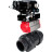 Кран шаровой BV4242E-FP-GRM-ISO Дн20 Ру10 полнопроходной, корпус - НПВХ, шар - НПВХ, уплотнение - EPDM, с пневмоприводом PA-DA-052 и пневмопозиционером YT-1000RSN с обратной связью в Алматы
