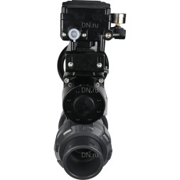 Кран шаровой BV4242E-FP-GRM-ISO Дн40 Ру10 полнопроходной, корпус - НПВХ, шар - НПВХ, уплотнение - EPDM, с пневмоприводом PA-DA-105-1 и пневмопозиционером YT-1000RSN с обратной связью