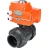 Кран шаровой BV4242E-FP-GRM-ISO Дн15 Ру10 полнопроходной, клеевой с разборным муфтовым соединением, корпус - НПВХ, шар - НПВХ, уплотнение - EPDM, с электроприводом QT-N-003EM-O1-24VDC-У1 HARK в Алматы