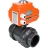 Кран шаровой BV4242E-FP-GRM-ISO Дн15 Ру10 полнопроходной, клеевой с разборным муфтовым соединением, корпус - НПВХ, шар - НПВХ, уплотнение - EPDM, с электроприводом QT-N-003EM-O1-24VDC-У1 HARK в Алматы