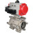 Кран шаровой BV3232P(3pc)-FP-SW-ISO-H Ду40 Ру63 полнопроходной, корпус - нержавеющая сталь SS316, под приварку, с пневмоприводом PA-DA-065, пневмораспределителем 4M310-08 AC220V в Алматы