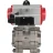 Кран шаровой BV3232P(3pc)-FP-SW-ISO-H Ду40 Ру63 полнопроходной, корпус - нержавеющая сталь SS316, под приварку, с пневмоприводом PA-DA-065, пневмораспределителем 4M310-08 AC220V в Алматы