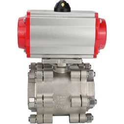 Кран шаровой BV3232P(3pc)-FP-SW-ISO-H Ду50 Ру63 полнопроходной, корпус - нержавеющая сталь SS316, под приварку, с пневмоприводом PA-SA-105, пневмораспределителем 4M310-08 AC220V