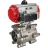 Кран шаровой BV3232P(3pc)-FP-SW-ISO-H Ду40 Ру63 полнопроходной, корпус - нержавеющая сталь SS316, под приварку, с пневмоприводом PA-SA-105, пневмораспределителем 4M310-08 DC24V в Алматы