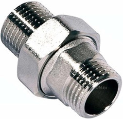 Соединение разъемное (американка) А-304-НР-НР-PTFE 1 1/4″ Ду32 Ру20 с уплотнением под гайкой по плоскости, корпус - нержавеющая сталь AISI 304, присоединение - наружная/наружная резьба, тип резьбы - BSPT