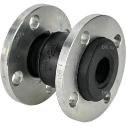 Компенсатор резиновый CR-E25-F Ду65 Ру10, резиновая вставка (корпус) - EPDM, тип присоединения - фланцевый, материал фланцев - сталь углеродистая оцинкованная