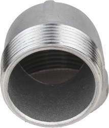 Отвод (уголок) ВР-НР-304 2 1/2″ Ду65 Ру16 угол 90°, корпус - нержавеющая сталь 304, присоединение - внутренняя / наружная резьба