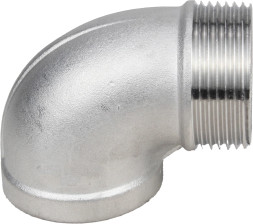 Отвод (уголок) ВР-НР-304 2 1/2″ Ду65 Ру16 угол 90°, корпус - нержавеющая сталь 304, присоединение - внутренняя / наружная резьба