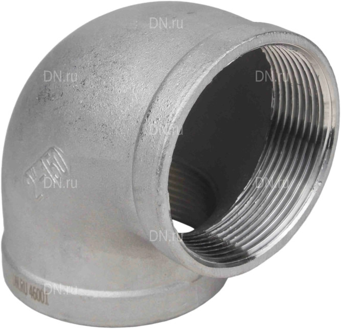 Отвод (уголок) ВР-ВР-316 1/2″ Ду15 Ру16 угол 90°, корпус - нержавеющая сталь 316, присоединение - внутренняя / внутренняя резьба в Алматы