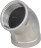 Отвод (полуотвод) ВР-ВР-304 1/4″ Ду8 Ру16 угол 45°, корпус - нержавеющая сталь 304, присоединение - внутренняя / внутренняя резьба в Алматы