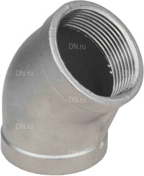 Отвод (полуотвод) ВР-ВР-304 1/4″ Ду8 Ру16 угол 45°, корпус - нержавеющая сталь 304, присоединение - внутренняя / внутренняя резьба