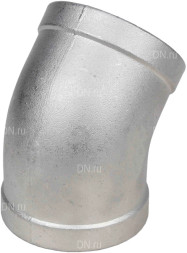Отвод (полуотвод) ВР-ВР-304 1/4″ Ду8 Ру16 угол 45°, корпус - нержавеющая сталь 304, присоединение - внутренняя / внутренняя резьба