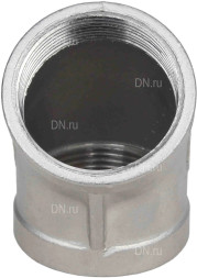 Отвод (полуотвод) ВР-ВР-304 1/2″ Ду15 Ру16 угол 45°, корпус - нержавеющая сталь 304, присоединение - внутренняя / внутренняя резьба