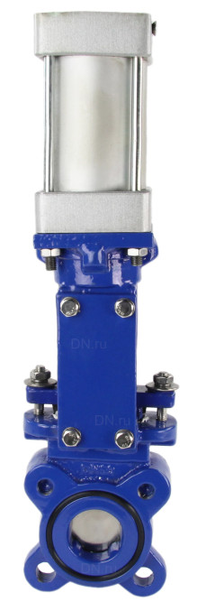 Задвижка шиберная GVKR1331E-2W-Fb-2P Ду50 Ру10 двусторонняя, межфланцевая, шпиндель - выдвижной, корпус - чугун GGG40, шибер - нержавеющая сталь 304, уплотнение - EPDM, с пневмоприводом в Алматы