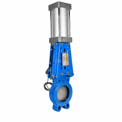 Задвижка шиберная GVKR1331E-1W-Fb-2P Ду125 Ру10 WENZ межфланцевая, шпиндель - выдвижной, корпус -  чугун GGG40, уплотнение - EPDM, с пневмоприводом, индукц.датчиками LJ12A3-4-Z/EX 24В