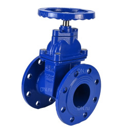 Задвижка клиновая 30ч39р (аналог МЗВ) GVWN1414E-2W-F-S blue Ду40 Ру10/16 фланцевая, корпус - чугун GGG50, уплотнение - EPDM, со штурвалом и невыдвижным штоком, цвет - синий
