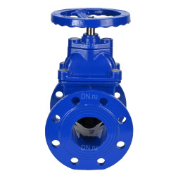Задвижка клиновая 30ч39р (аналог МЗВ) GVWN1414E-2W-F-S blue Ду40 Ру10/16 фланцевая, корпус - чугун GGG50, уплотнение - EPDM, со штурвалом и невыдвижным штоком, цвет - синий