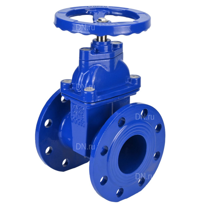 Задвижка клиновая 30ч39р (аналог МЗВ) GVWN1414E-2W-F-S blue Ду40 Ру10/16 фланцевая, корпус - чугун GGG50, уплотнение - EPDM, со штурвалом и невыдвижным штоком, цвет - синий в Алматы