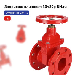 Задвижка клиновая 30ч39р (аналог МЗВГ) GVWN1414S-2W-F-S red Ду80 Ру10/16 фланцевая, корпус - чугун GGG50, уплотнение - силикон, со штурвалом и невыдвижным штоком, цвет - красный