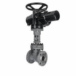 Задвижка клиновая 30с941нж GVWR2121M-2W-F-ОСТ Ду250 Ру16 GAIR фланцевая, корпус - сталь 25Л, материал клина - сталь 25Л, уплотнение - металл, с ОСТ-фланцем, с электроприводом MT-N-030M-O2-380VAC-У1 пятикулачковым