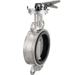 Затвор дисковый поворотный WBV3131E-2W-Fb-H Ду50 Ру16 межфланцевый, корпус - нержавеющая сталь 304, диск - нержавеющая сталь 304, уплотнение - EPDM, с рукояткой, с ISO-фланцем F05, квадрат 9х9