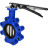 Затвор дисковый поворотный WBV1616N-2W-Fb-H Ду100 Ру16 LUG межфланцевый, корпус - чугун QT450, диск - чугун QT450, уплотнение - NBR, с рукояткой в Алматы