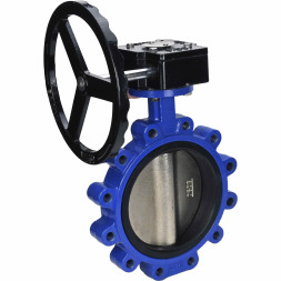 Затвор дисковый поворотный WBV1616N-2W-Fb-R Ду250 Ру16 LUG межфланцевый, корпус - чугун QT450, диск - чугун QT450, уплотнение - NBR, с редуктором