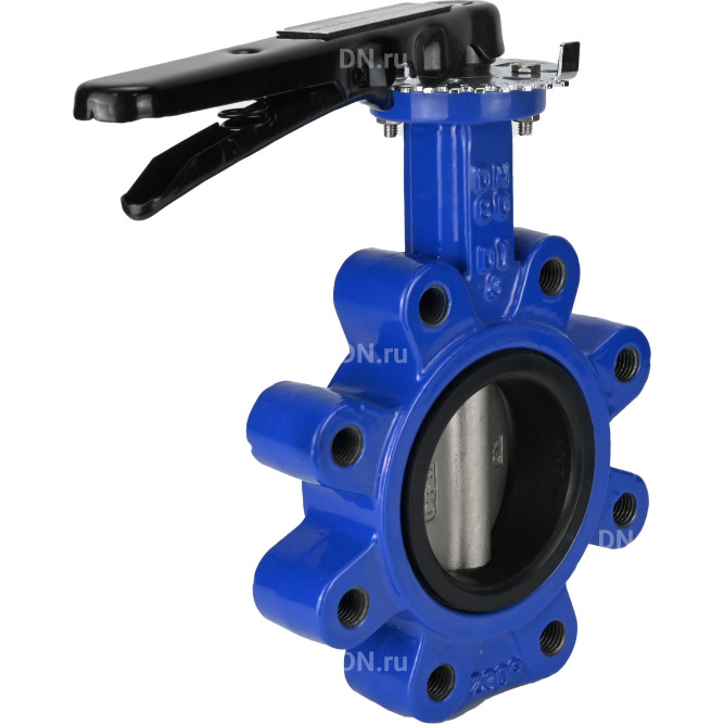 Затвор дисковый поворотный WBV1631E-2W-Fb-H Ду100 Ру16 LUG межфланцевый, корпус - чугун QT450, диск - нержавеющая сталь 304, уплотнение - EPDM, с рукояткой в Алматы