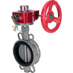 Затвор дисковый поворотный WBV3131E-2W-Fb-H Ду65 Ру16 межфланцевый, корпус - нержавеющая сталь 304, диск - нержавеющая сталь 304, уплотнение - EPDM, с редуктором HGBF RQN1-180Z с индикатором положения и датчиком обратной связи