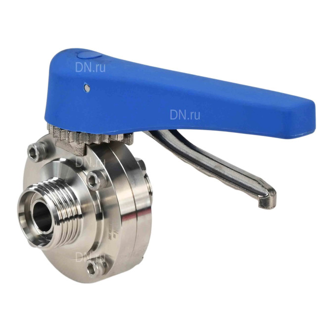 Затвор дисковый поворотный WBV3131E-2W-T-H Ду15 Ру10 резьбовой, пищевая нержавеющая сталь 304, уплотнение – EPDM, с рукояткой в Алматы