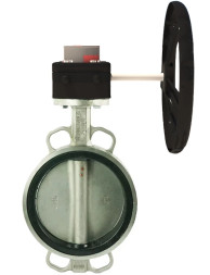 Затвор дисковый поворотный WBV3232N-2W-Fb-H Ду125 Ру16, корпус - нержавеющая сталь 316L, диск - нержавеющая сталь 316L, уплотнение - NBR, с редуктором HGB RQN2-320Z с индикатором положения