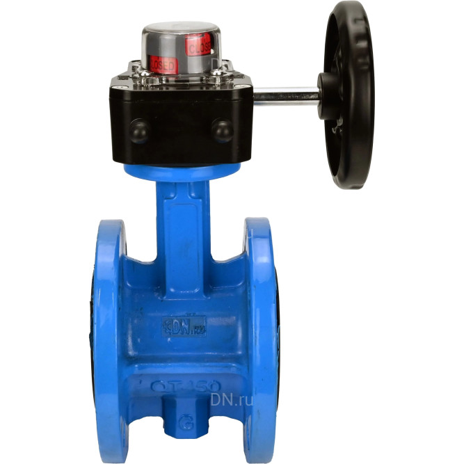 Затвор дисковый поворотный WBV1313E-2W-F-R Ду250 Ру16 фланцевый, корпус - чугун GGG40, диск - чугун GGG40, уплотнение - EPDM, с редуктором HGB RQN4-1200Z в Алматы