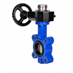 Затвор дисковый поворотный WBV1616E-2W-Fb-H Ду125 Ру16 LUG межфланцевый, корпус - чугун QT450, диск - чугун QT450, уплотнение - EPDM, с редуктором HGB RQN1-180Z