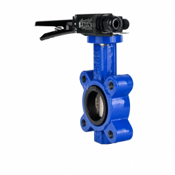 Затвор дисковый поворотный WBV1616E-2W-Fb-H Ду80 Ру16 LUG межфланцевый, корпус - чугун QT450, диск - чугун QT450, уплотнение - EPDM, с рукояткой и двумя концевыми датчиками LS-103 250В