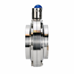 Затвор дисковый поворотный WBV3131E-2W-W-H Ду125 Ру10, пищевая нержавеющая сталь 304, уплотнение - EPDM, под приварку, с рукояткой