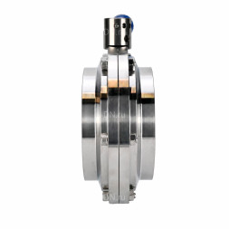 Затвор дисковый поворотный WBV3131E-2W-W-H Ду150 Ру10, пищевая нержавеющая сталь 304, уплотнение - EPDM, под приварку, с рукояткой