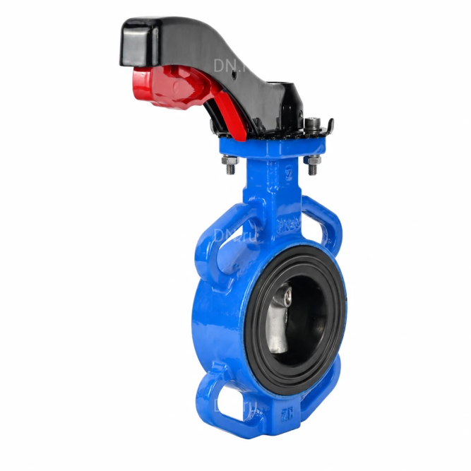 Затвор дисковый поворотный WBV1631E-2W-Fb-ISO-H Ду250 Ру25 межфланцевый, корпус - чугун QT450, диск - нержавеющая сталь 304, уплотнение - EPDM, с ISO-фланцем F10, квадрат 22, с рукояткой в Алматы