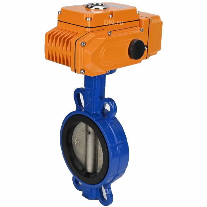 Затвор дисковый поворотный WBV1413E-2W-Fb-H Ду200 Ру16, корпус - чугун GGG50, диск - чугун GGG40, уплотнение - EPDM, с электроприводом QT-N-030EM-B1-220VAC-У1 DAR 220В (0-10В) в Алматы