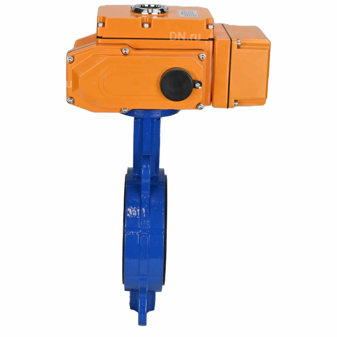 Затвор дисковый поворотный WBV1413E-2W-Fb-H Ду200 Ру16, корпус - чугун GGG50, диск - чугун GGG40, уплотнение - EPDM, с электроприводом QT-N-030EM-B1-220VAC-У1 DAR 220В (0-10В) в Алматы