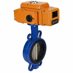Затвор дисковый поворотный WBV1413E-2W-Fb-H Ду200 Ру16, корпус - чугун GGG50, диск - чугун GGG40, уплотнение - EPDM, с электроприводом QT-N-030EM-B1-220VAC-У1 DAR 220В (0-10В)