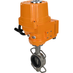 Затвор дисковый поворотный WBV3232V-2W-Fb-H Ду125 Ру16, корпус - нержавеющая сталь 316L, диск - нержавеющая сталь 316L, уплотнение - Viton, с электроприводом QT-EX-010EM-O2-220VAC-У1 220В