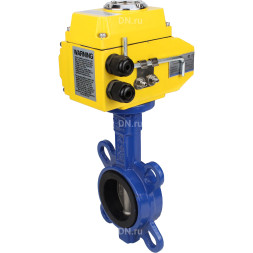 Затвор дисковый поворотный WBV1432E-2W-Fb-H Ду300 Ру16, корпус - чугун GGG50, диск - нержавеющая сталь 316L, уплотнение - EPDM, с электроприводом QT-N-060EM-O1-380VAC-У1 380В