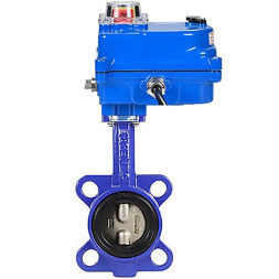 Затвор дисковый поворотный WBV1432E-2W-Fb-H Ду50 Ру16, корпус - чугун GGG50, диск - нержавеющая сталь 316L, уплотнение - EPDM, с электроприводом QT-N-003EM-O1-24VDC-У1 blue 24В